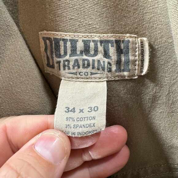 Duluth Trading Company Flex Fire Hose Pants Mens 34x28 Tan Canvas Workwear Adult - Picture 8 of 10